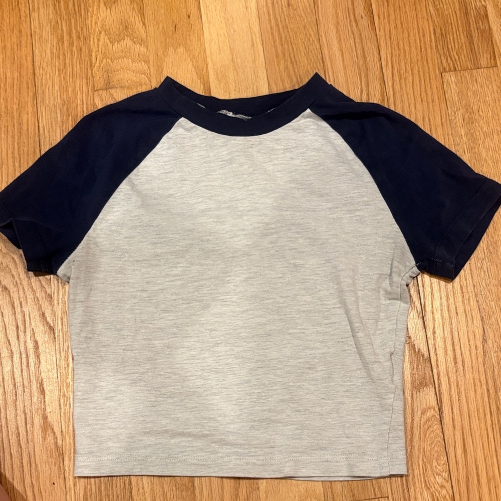 Kids Gray and Navy Raglan T-Shirt